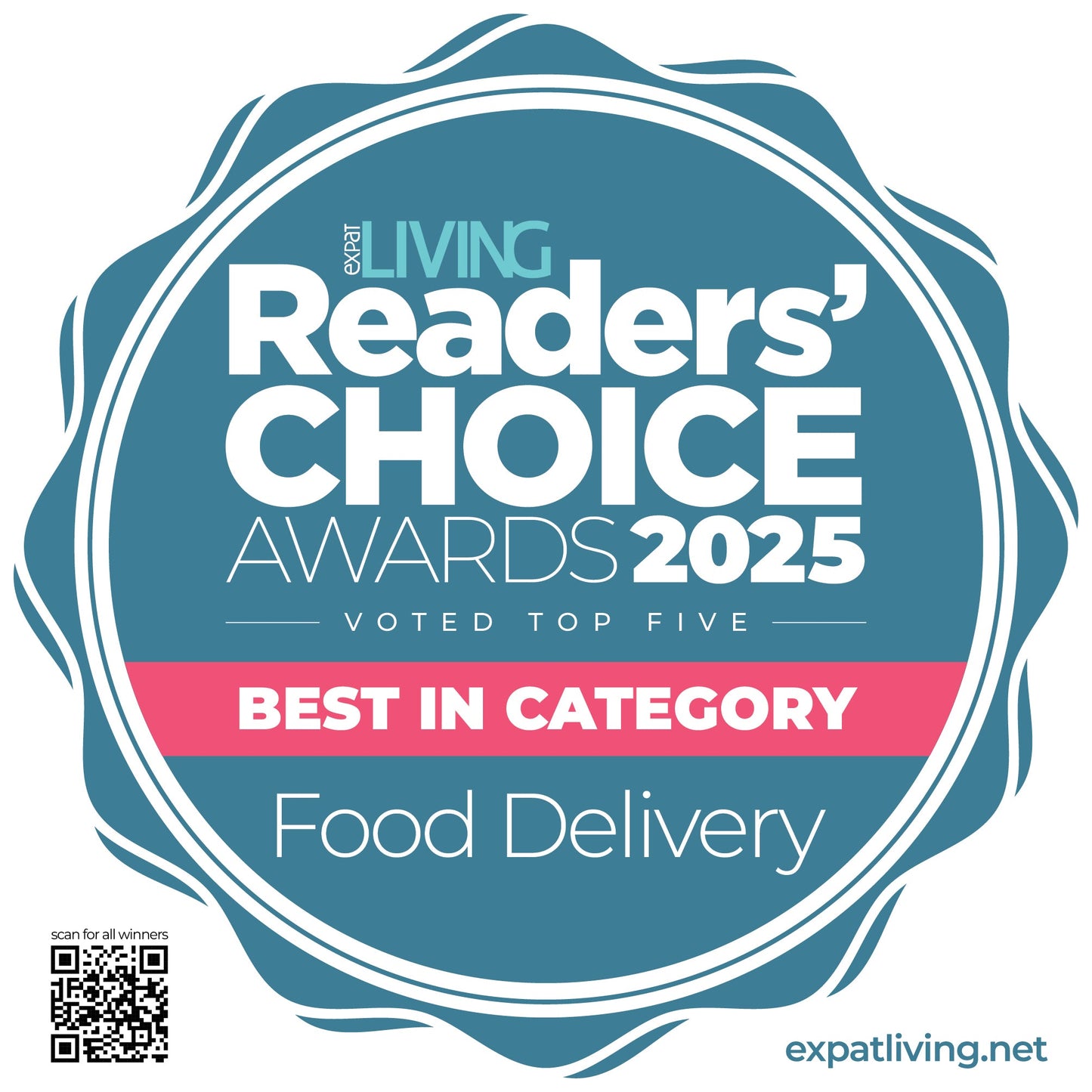 Best in Food Delivery Category 2025 AWARD