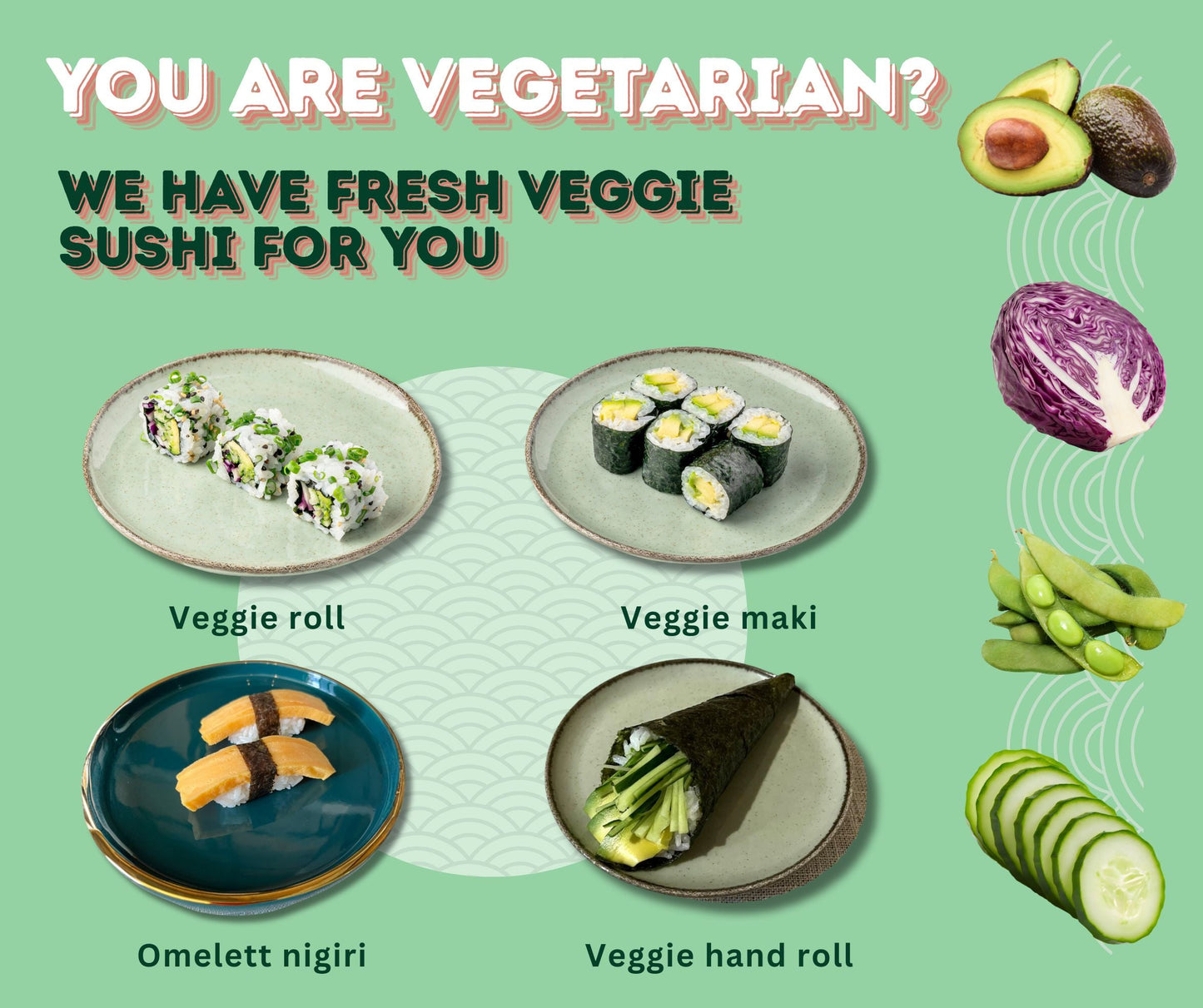 🌱 Veggie sushi lovers, this one’s for you! 🌱